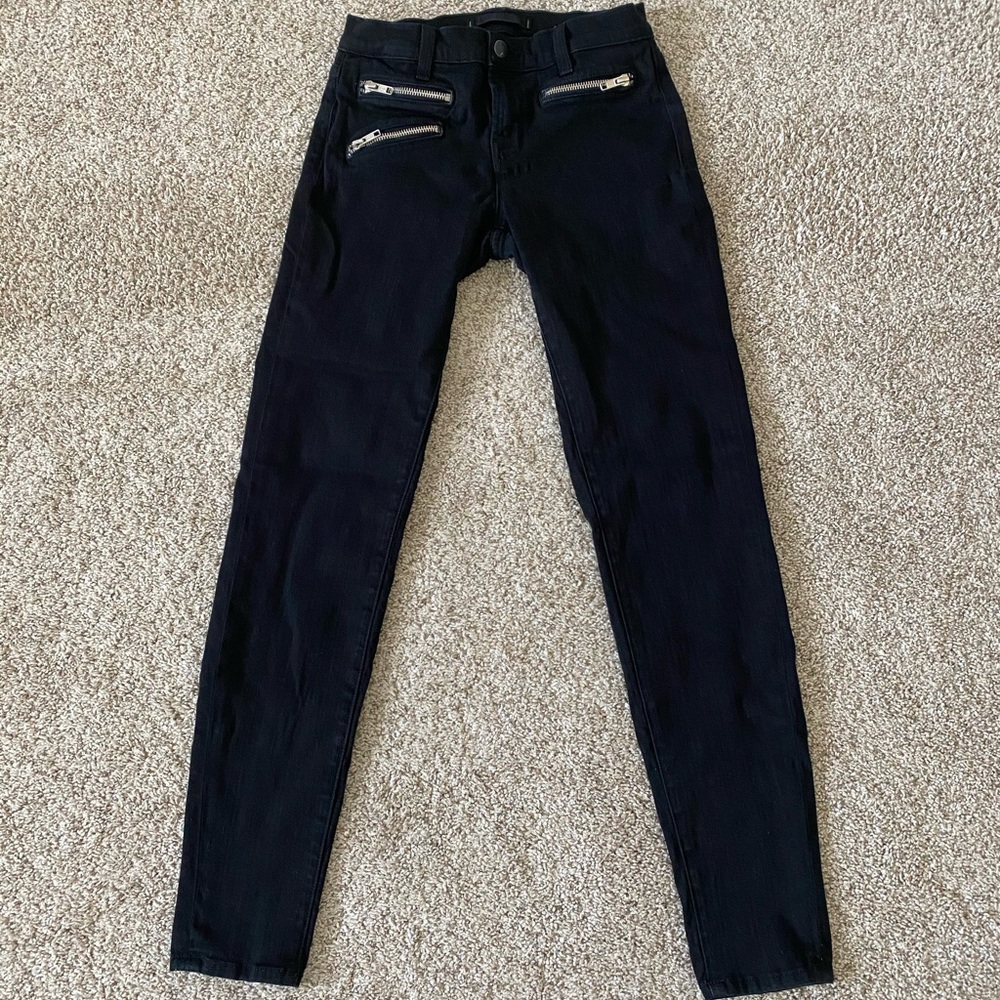 J Brand zoey zip skinny jeans black size 25